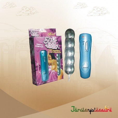 Silver Beaded Anal Vibrator-BIG AD-011